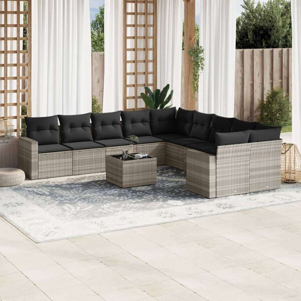 VidaXL Polyrattan Kerti Ülőgarnitúra - 11 részes