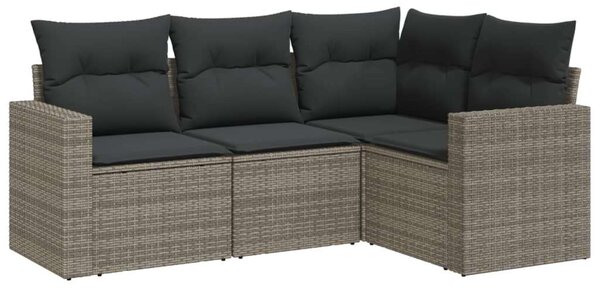 VidaXL Polyrattan Kerti Ülőgarnitúra - 4 részes - Szürke