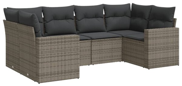 VidaXL Polyrattan Kerti Ülőgarnitúra - 6 részes - Szürke