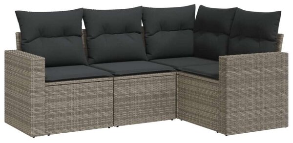 VidaXL Polyrattan Kerti Ülőgarnitúra - 4 részes - Szürke