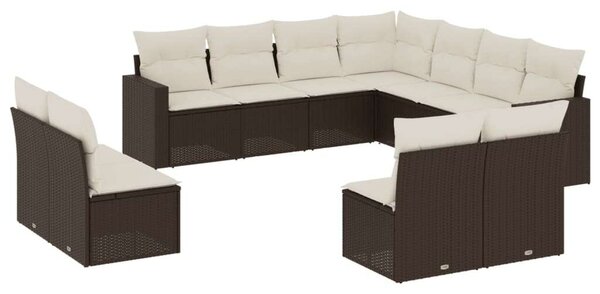 VidaXL Polyrattan Kerti Ülőgarnitúra - Barna - 11 részes