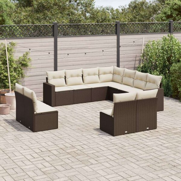 VidaXL Polyrattan Kerti Ülőgarnitúra - Barna - 11 részes