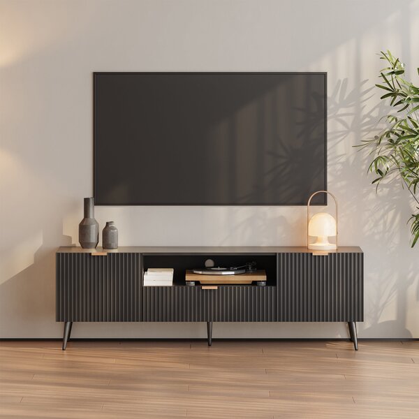 TV szekrény Nand 160x40x51 cm fekete [en.casa]