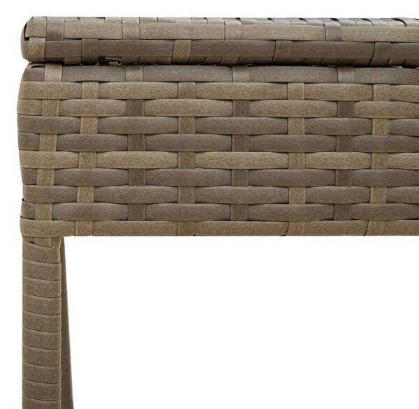 VidaXL Napozóágy - Szürke Polyrattan - Tetővel és Asztallal