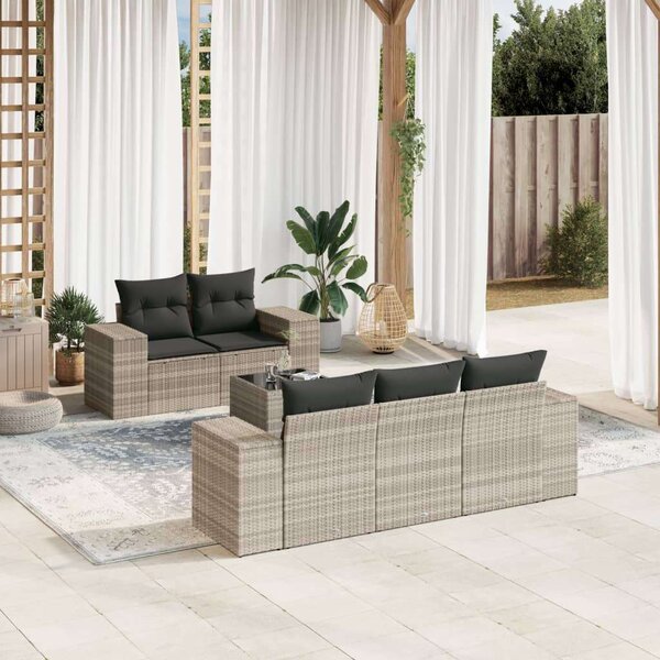 VidaXL Polyrattan Kerti Ülőgarnitúra - 6 részes