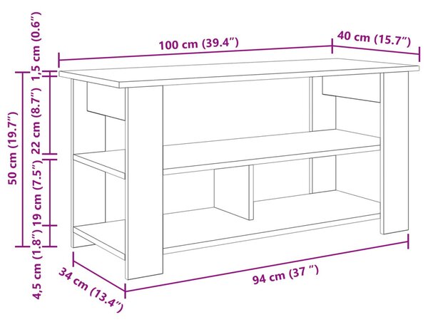 TV állvány Beton Szürke 100 x 40 x 50 cm