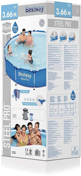 Bestway Bahama Steel Pro 366x76cm Fémvázas medence (115486) - kék