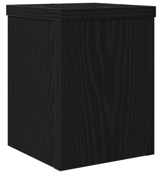Növényállvány 2 db Fekete tölgy 15 x 15 x 20 cm Szerelt Fa