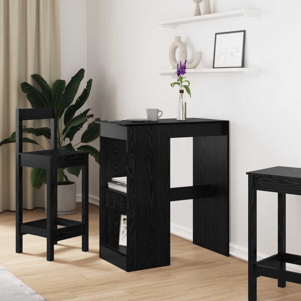 Bárasztal polcokkal Fekete tölgy 90 x 47.5 x 103.5 cm Faanyag