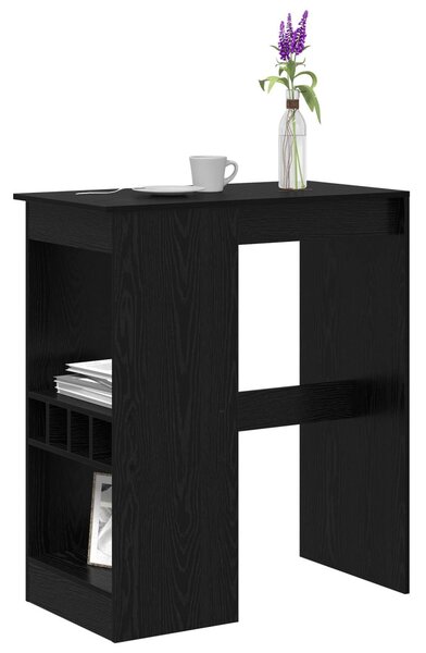 Bárasztal polcokkal Fekete tölgy 90 x 47.5 x 103.5 cm Faanyag
