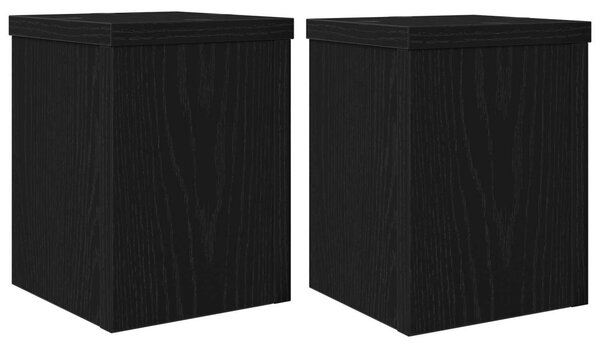 Növényállvány 2 db Fekete tölgy 15 x 15 x 20 cm Szerelt Fa