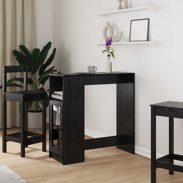 Bárasztal polcokkal Fekete tölgy 101 x 40 x 103,5 cm Faanyag