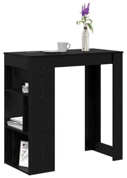 Bárasztal polcokkal Fekete tölgy 102 x 50 x 103,5 cm Faanyag