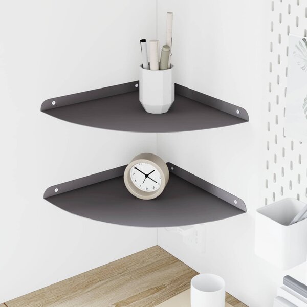 Falpolc polcokkal tárolóval 2 pcs Fekete 30 x 30 x 2 cm