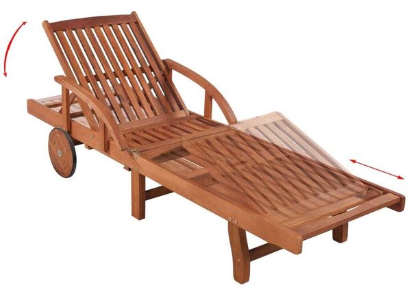 VidaXL Akácfa Napozóágy Asztallal - 200cm