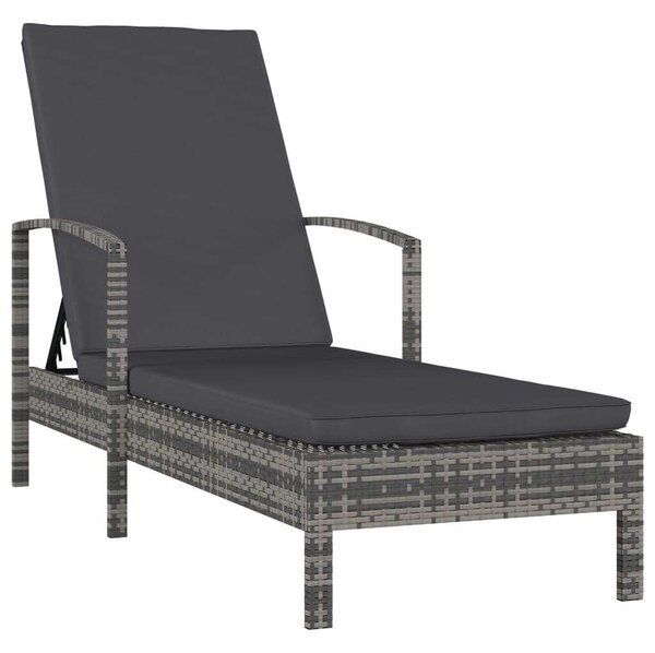 RelaxDays - Polyrattan Napozóágy - Szürke - 195cm