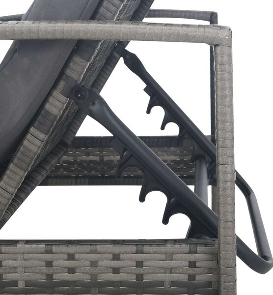 RelaxDays - Polyrattan Napozóágy - Szürke - 195cm