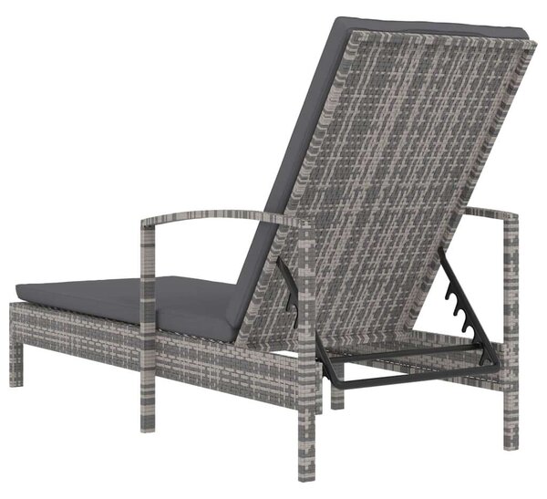 RelaxDays - Polyrattan Napozóágy - Szürke - 195cm
