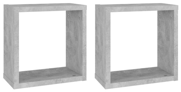 2 db betonszürke fali kockapolc 30 x 15 x 30 cm