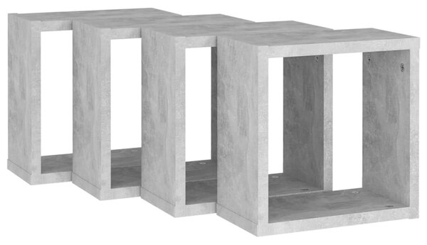 4 db betonszürke fali kockapolc 30 x 15 x 30 cm