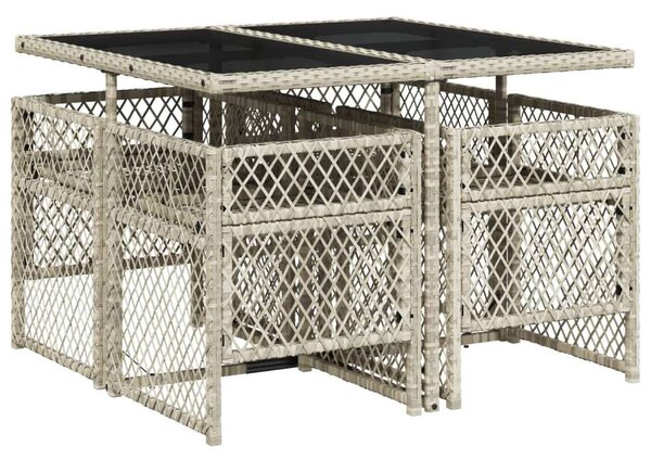 VidaXL Polyrattan Kerti Étkezőgarnitúra - 5 részes
