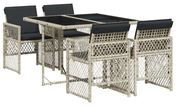 VidaXL Polyrattan Kerti Étkezőgarnitúra - 5 részes