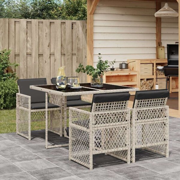 VidaXL Polyrattan Kerti Étkezőgarnitúra - 5 részes