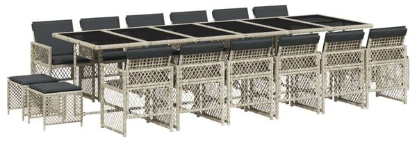VidaXL Polyrattan Kerti Étkezőgarnitúra - 17 részes