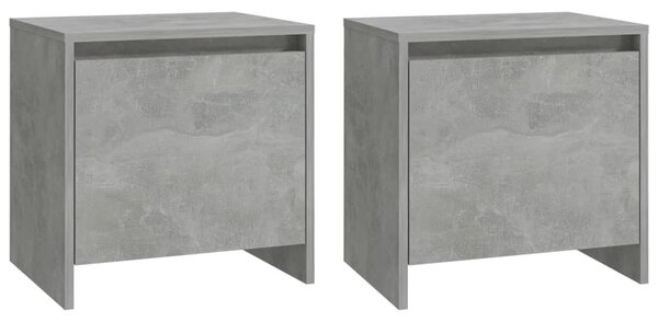2 db betonszürke forgácslap éjjeliszekrény 45 x 34 x 44,5 cm