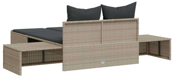 VidaXL Dupla Napozóágy - Polyrattan - 162cm