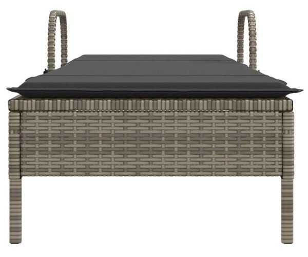 VidaXL Napozóágy - Polyrattan - Szürke - 200cm