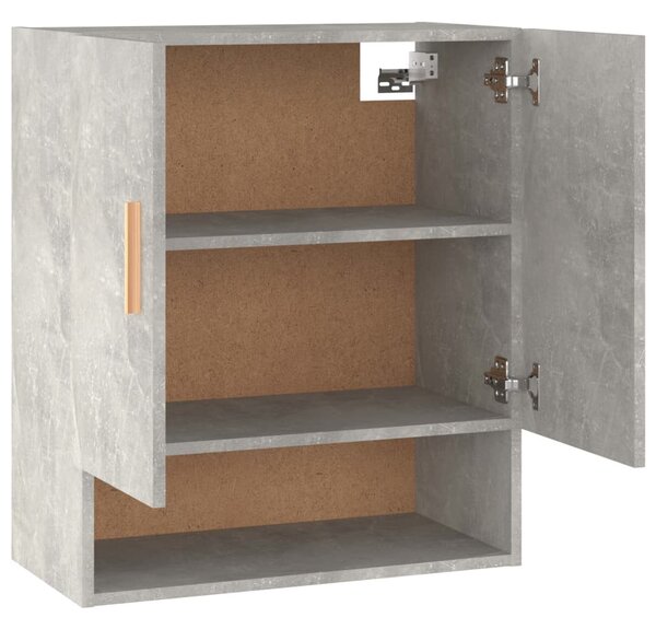 Betonszürke szerelt fa faliszekrény 60 x 31 x 70 cm