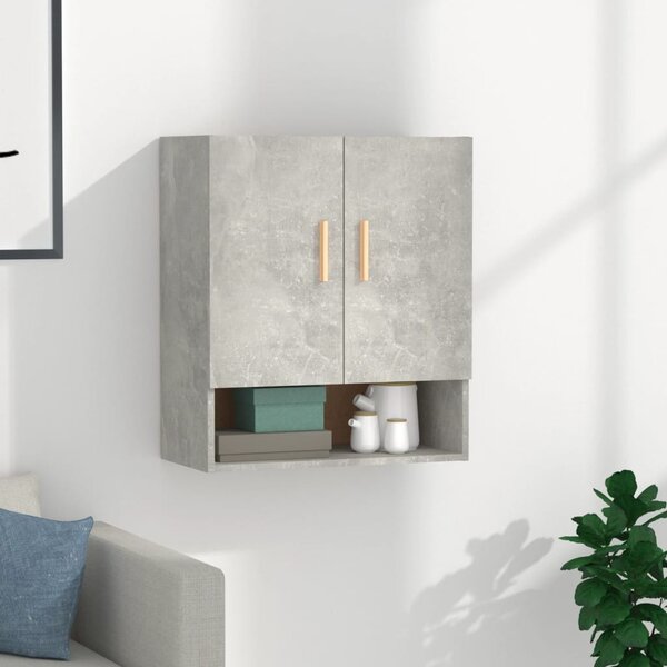 Betonszürke szerelt fa faliszekrény 60 x 31 x 70 cm