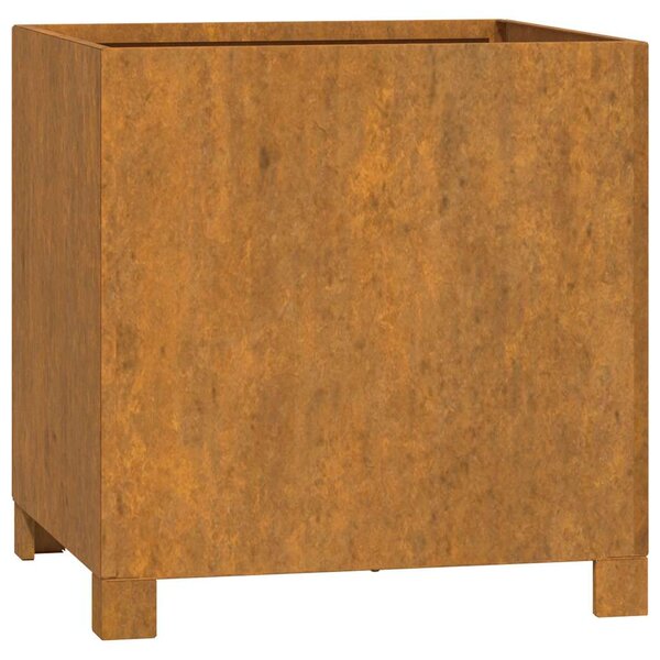 2 db rozsda színű corten acél növénytartó lábbal 40x40x40 cm