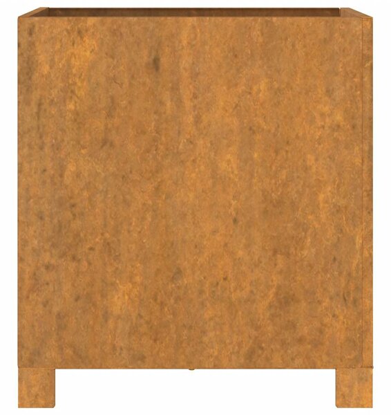 2 db rozsda színű corten acél növénytartó lábbal 40x40x40 cm