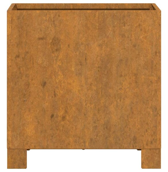 Rozsda színű corten acél növénytartó lábbal 30 x 30 x 30 cm