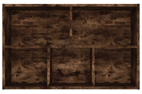Füstös tölgy színű szerelt fa könyv-/tálalószekrény 50x25x80 cm
