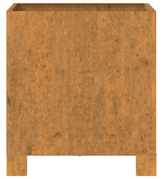 Rozsda színű corten acél növénytartó lábbal 30 x 30 x 30 cm