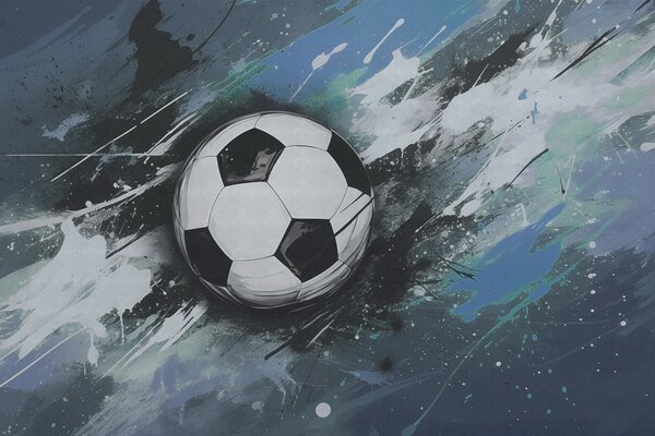 Fotótapéta Focilabda elmosódott graffitivel a háttérben, Fotótapéta tini szoba, Fotótapéta tini szoba futball, w04467v1 : Uwalls.hu