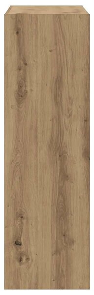 Kézműves tölgy színű szerelt fa könyvespolc 102 x 32 x 102 cm