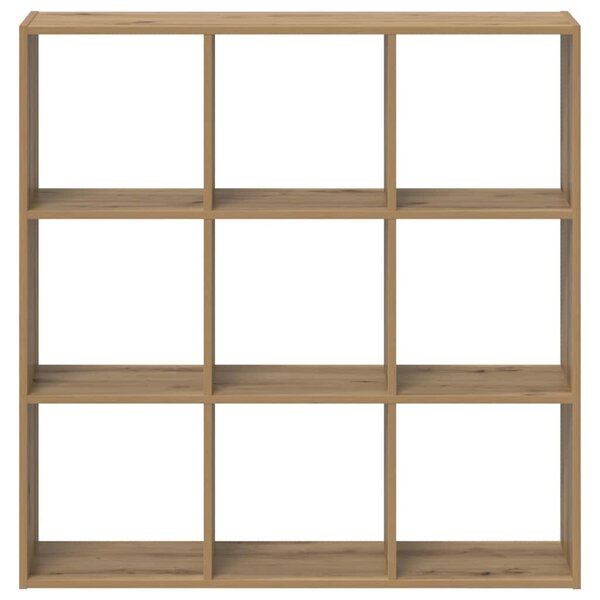 Kézműves tölgy színű szerelt fa könyvespolc 102 x 32 x 102 cm