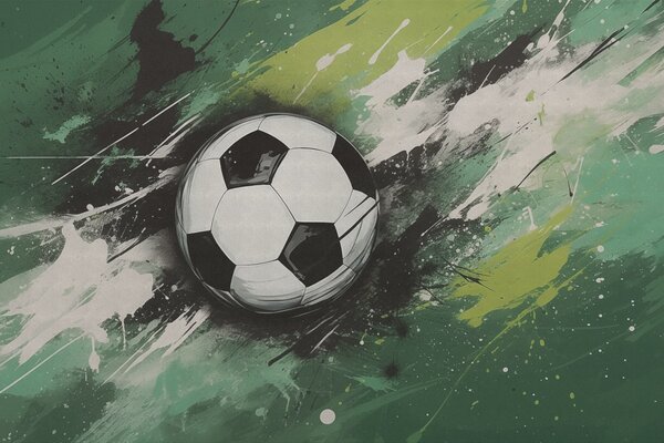 Fotótapéta Focilabda elmosódott graffitivel a háttérben, Fotótapéta tini szoba, Fotótapéta tini szoba futball, w04467 : Uwalls.hu