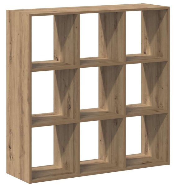 Kézműves tölgy színű szerelt fa könyvespolc 102 x 32 x 102 cm