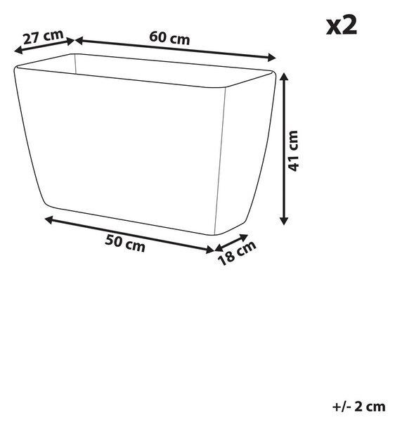 Kétdarabos virágcserép szett BARIS 60 cm Bézs