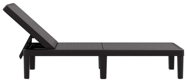 VidaXL Napozóágy - Állítható - Fekete - 159x57x83,5cm