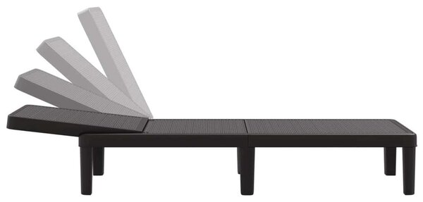 VidaXL Napozóágy - Állítható - Fekete - 159x57x83,5cm