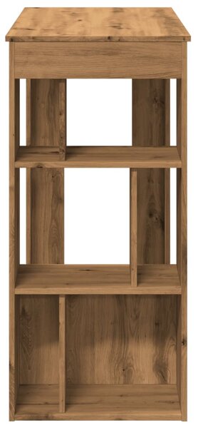 Kézműves tölgy szerelt fa bárasztal tárolókkal 102x50x103,5 cm