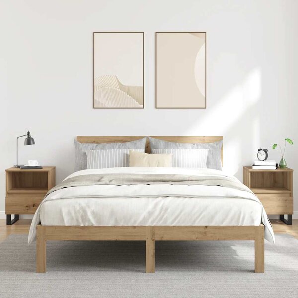 2 db kézműves tölgy színű éjjeliszekrény 40 x 35 x 50 cm