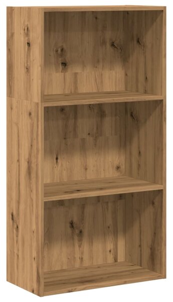 Kézműves tölgy színű szerelt fa könyvespolc 60 x 30 x 114 cm