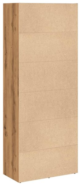 Kézműves tölgy színű szerelt fa könyvespolc 60 x 30 x 152 cm